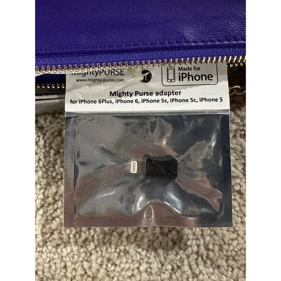 MightyPurse Charge On The Go Purple Wristlet Built-In Smartphone Charger Tassel - Picture 5 of 8